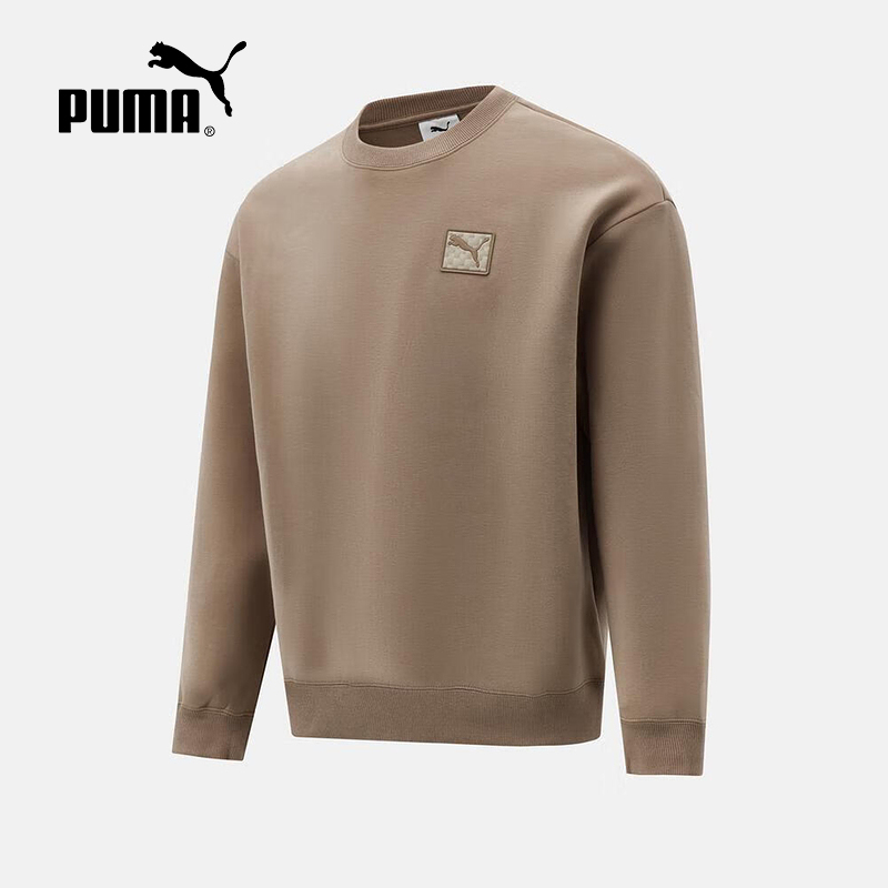 PUMA彪马冬季新款男子宽松针织卫衣休闲运动圆领套头衫635707-79