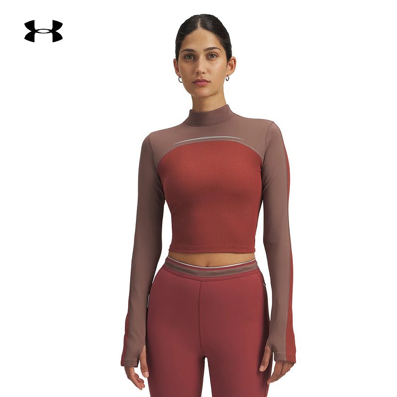 UA安德玛冬季新款Halo女士半高领训练运动长袖紧身衣6005980-688