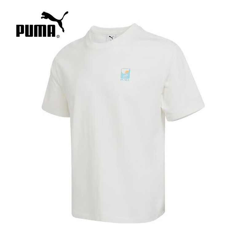 PUAM彪马t恤男子秋季新款运动健身跑步透气休闲白色短袖633872-87