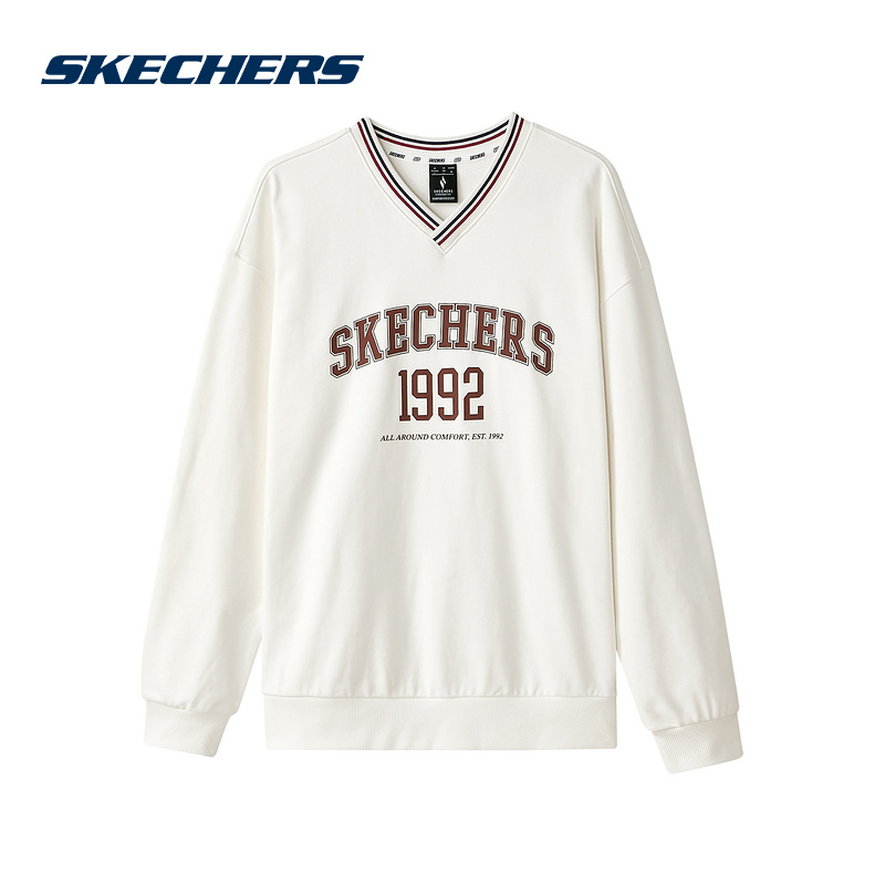 Skechers斯凯奇冬中性宽松舒适长袖衫针织套头卫衣 L324U067-0074