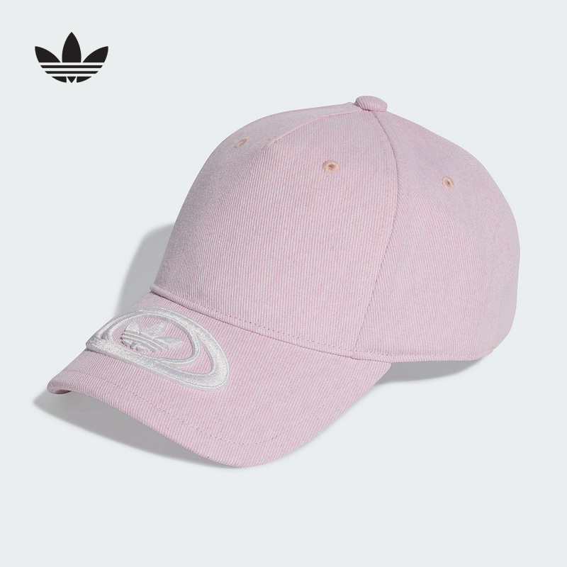 adidas阿迪达斯三叶草后束带老爹帽2025秋女遮阳鸭舌棒球帽KE1148