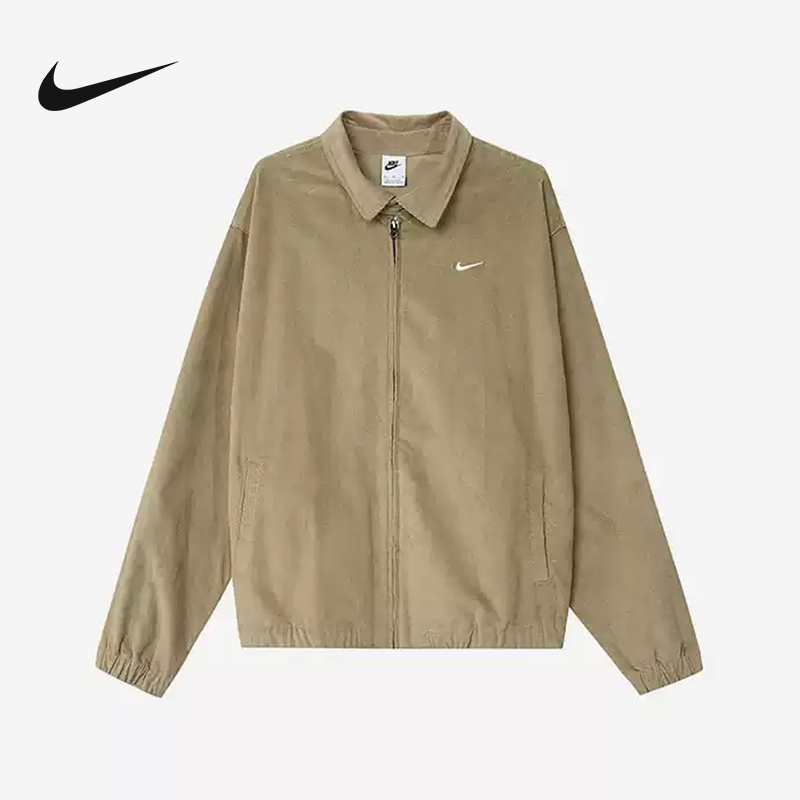 Nike耐克男子外套秋季新款翻领灯芯绒复古运动休闲夹克DX9071-247