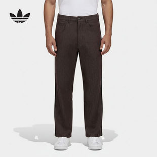 adidas阿迪达斯三叶草三条纹修身休闲裤2026春男牛仔长裤 KT6371