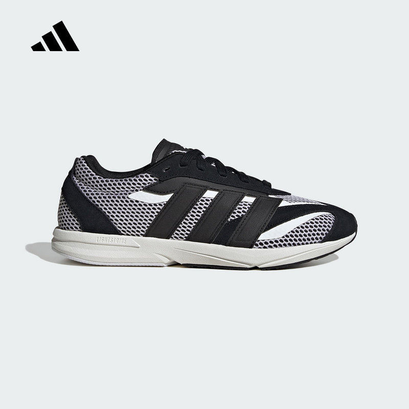 adidas阿迪达斯LIGHTBLAZE薄底流光跑鞋2025秋女运动休闲鞋JS3199