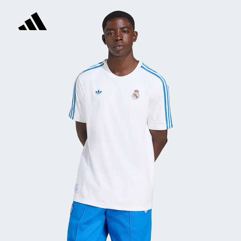 adidas阿迪达斯新款男皇家马德里足球休闲文化棉质短袖T恤JN3064
