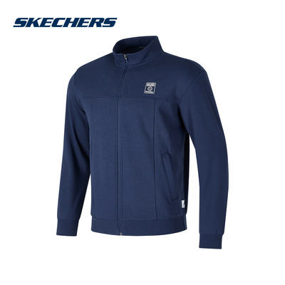 SKECHERS斯凯奇外套男装2024秋季新款针织跑步夹克 P324M016/02MZ