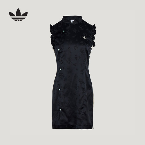 阿迪达斯三叶草女子AOP DRESS 新中式梭织提花运动连衣裙 KY5753