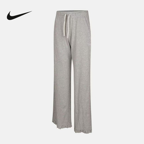 NIKE耐克女裤秋季荷叶边针织卫裤宽松垂感薄绒运动长裤IW1386-050