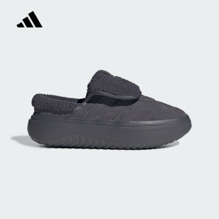 保暖JS4999 穆勒鞋 adidas阿迪达斯秋冬新款 女运动休闲厚底加绒棉鞋