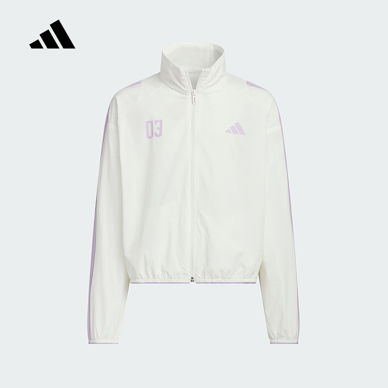 adidas阿迪达斯女大童秋时尚短款运动休闲立领外套梭织夹克KC2547