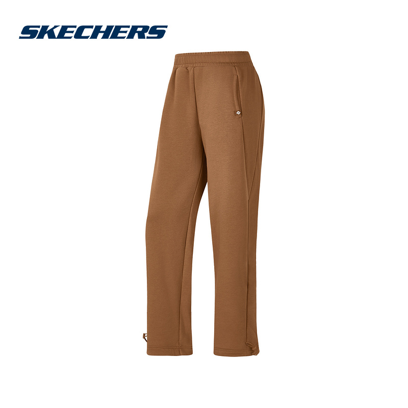 Skechers斯凯奇女子冬新款休闲舒适直筒针织运动裤 P424W200/01J0