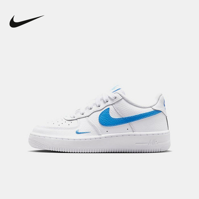 Nnike耐克男女大童鞋AF1空军一号白色蓝勾休闲百搭板鞋IO7403-104