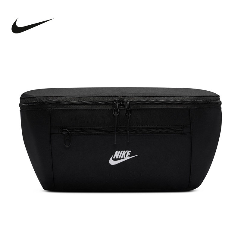 NIKE耐克2026夏季新款户外运动单肩斜挎包黑色健身腰包IB4