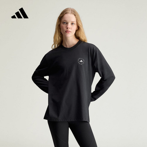 adidas阿迪达斯LONG SLEEVETOP宽松工字背2026夏女长袖T恤 KF6450