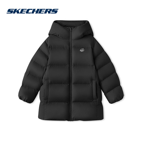SKECHERS斯凯奇运动休闲宽松保暖男女大童羽绒外套 L426K031-0018