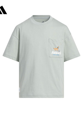 adidas阿迪达斯半袖夏男童B GFX SS TEE运动休闲短袖上衣 KS8216