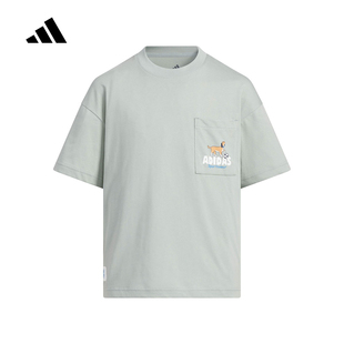 adidas阿迪达斯半袖夏男童B GFX SS TEE运动休闲短袖上衣 KS8216