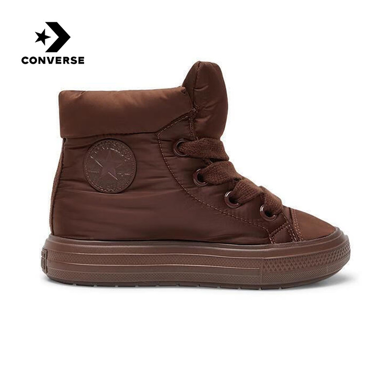 Converse匡威25秋冬新品男女蓬蓬短靴保暖面包鞋乌木棕 A12940C