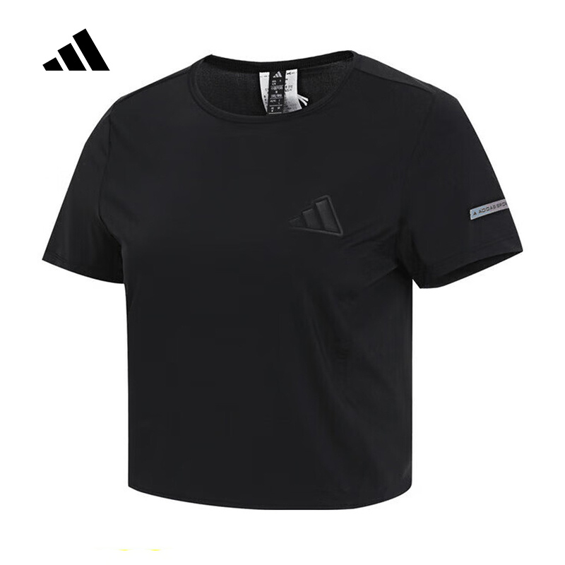 adidas阿迪达斯2025夏新款女圆领短袖运动休闲T恤宽松上衣JN0703