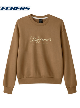 Skechers斯凯奇2024冬女上衣圆领卫衣针织套头衫 L424W030-013J