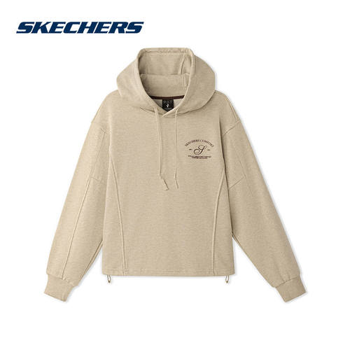 SKECHERS斯凯奇女子宽松连帽运动休闲针织舒适卫衣 L426W033-06TW