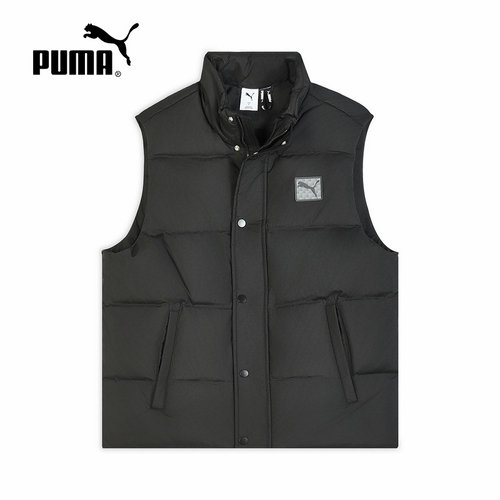 PUMA彪马拒寒保暖防风羽绒背心2025冬装新款黑色男马甲 635755-01