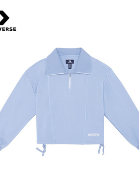 Converse匡威2026春女翻领运动卫衣半拉链休闲套头衫 WCJ410-BI5