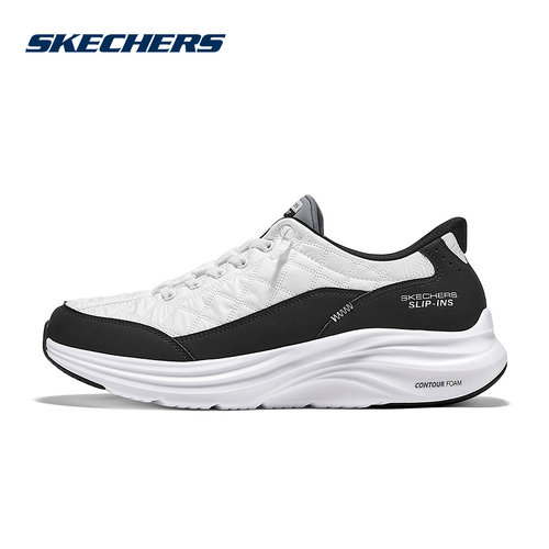 Skechers斯凯奇25春季男士一脚蹬闪穿悠步鞋缓震运动鞋232619/WBK