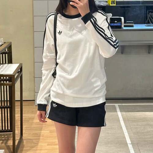 adidas阿迪达斯三叶草2026男女同款复古风棉质运动长袖T恤 KE3545