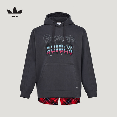adidas阿迪达斯三叶草情人节款街头风套头衫春中性连帽卫衣KT6373