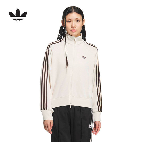 adidas阿迪达斯三叶草2026春女复古针织运动宽松夹克外套 KQ5490