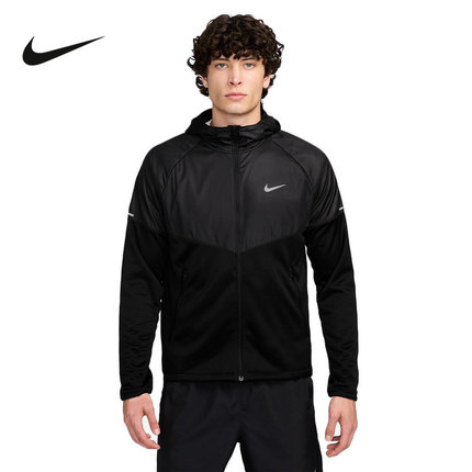 Nike耐克男士外套Therma-FIT拒水休闲跑步梭织保暖夹克FZ1112-010