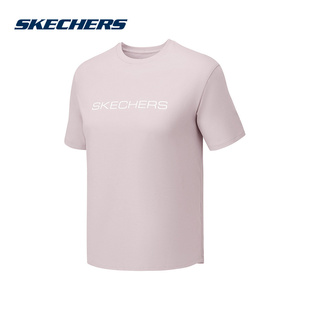 02J2 P325W078 Skechers斯凯奇圆领舒适针织休闲运动女短袖 T恤衫