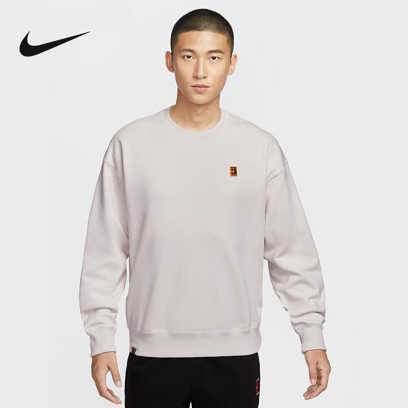 NIKE耐克卫衣男网球运动上衣宽松毛圈针织圆领套头衫IM9361-030