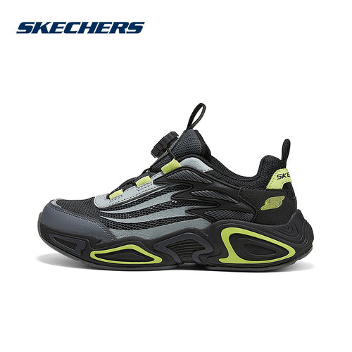 Skechers斯凯奇2026夏男童旋钮网面透气休闲运动老爹鞋 405314L