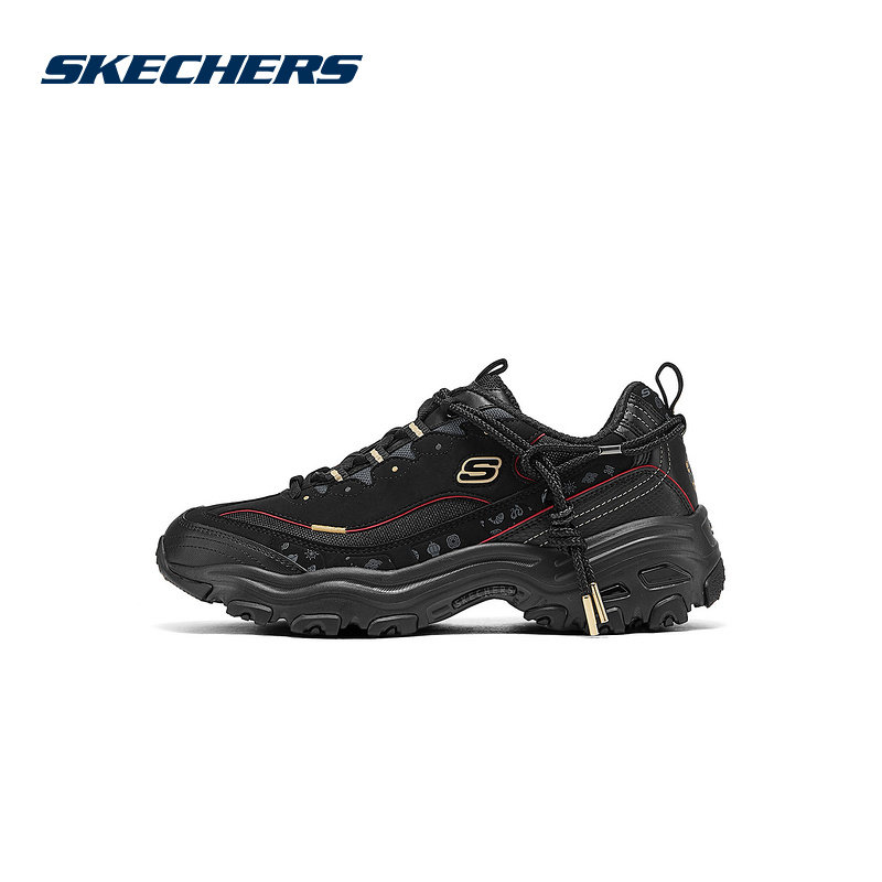 Skechers斯凯奇男鞋蛇年限定款熊猫鞋运动休闲老爹鞋 802024-BKGD