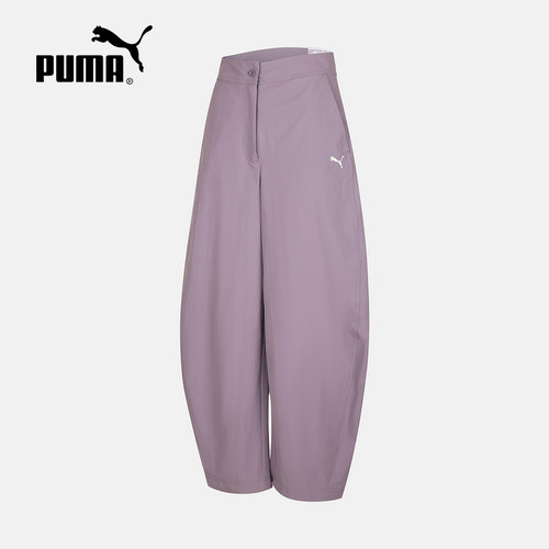PUMA彪马弯刀裤夏季新款复古宽松休闲运动女裤梭织长裤 639401-66