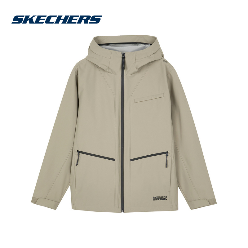 Skechers斯凯奇男士时尚百搭透气休闲梭织连帽外套L124M049/01NC