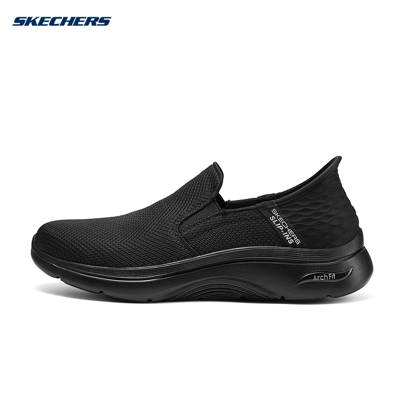 SKECHERS斯凯奇2025春季男子一脚蹬闪穿健步运动休闲鞋216600-BBK