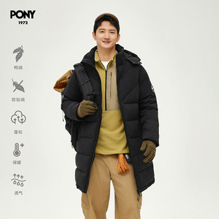 PONY1972波尼轻户外羽绒服男女同款休闲保暖舒适外套244U2OF55BK