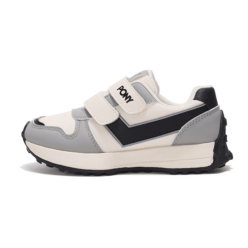 PONY男女童秋新款经典跑步鞋黑灰色休闲运动鞋233K1SO52BK