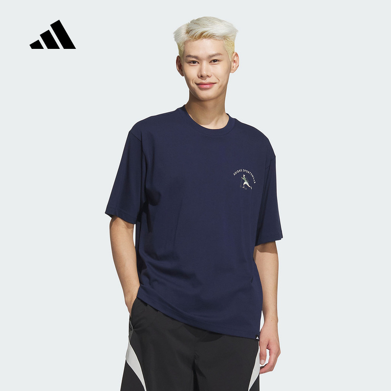 adidas阿迪达斯棉质图案短袖25夏季新款卡通男休闲圆领T恤JL6060