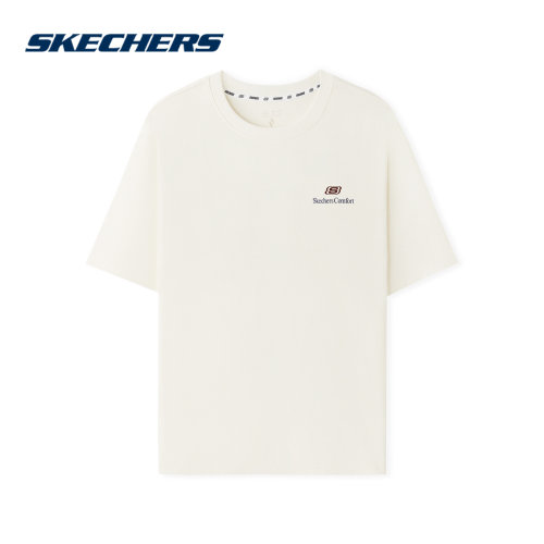 Skechers斯凯奇夏季男女同款运动休闲针织短袖T恤 L225U117/0074