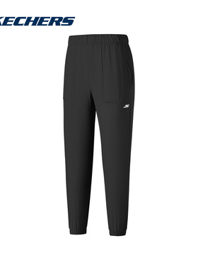 SKECHERS斯凯奇夏季女子休闲运动简约百搭黑色长裤 P225W036-0018
