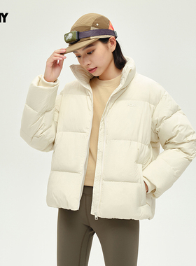 波尼PONY1972女款2025新款冬季户外休闲羽绒服米白色 243W2OF30OW