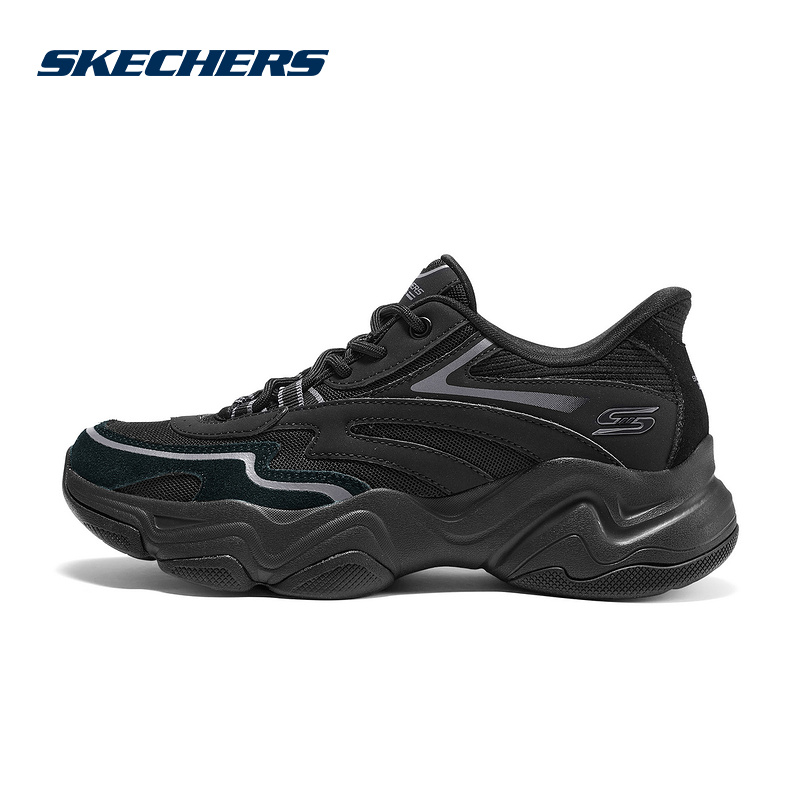 Skechers斯凯奇秋冬女士时尚百搭舒适透气休闲老爹鞋 117692/BBK