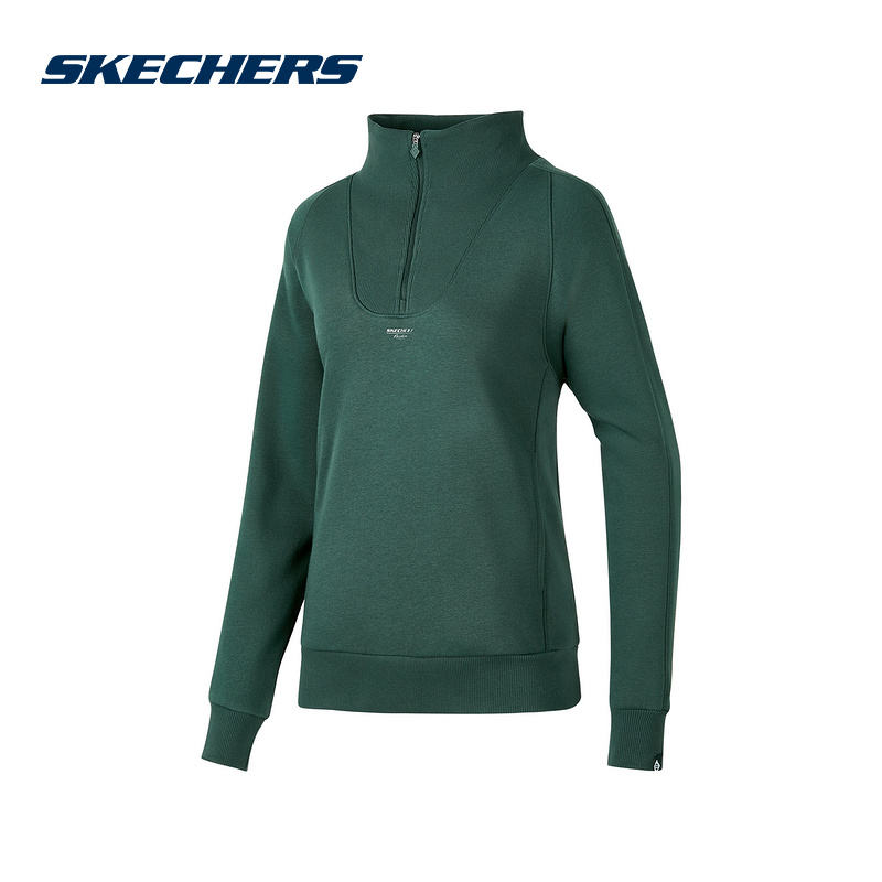 SKECHERS斯凯奇女子新款运动休闲套头衫修身卫衣 P424W188-0546