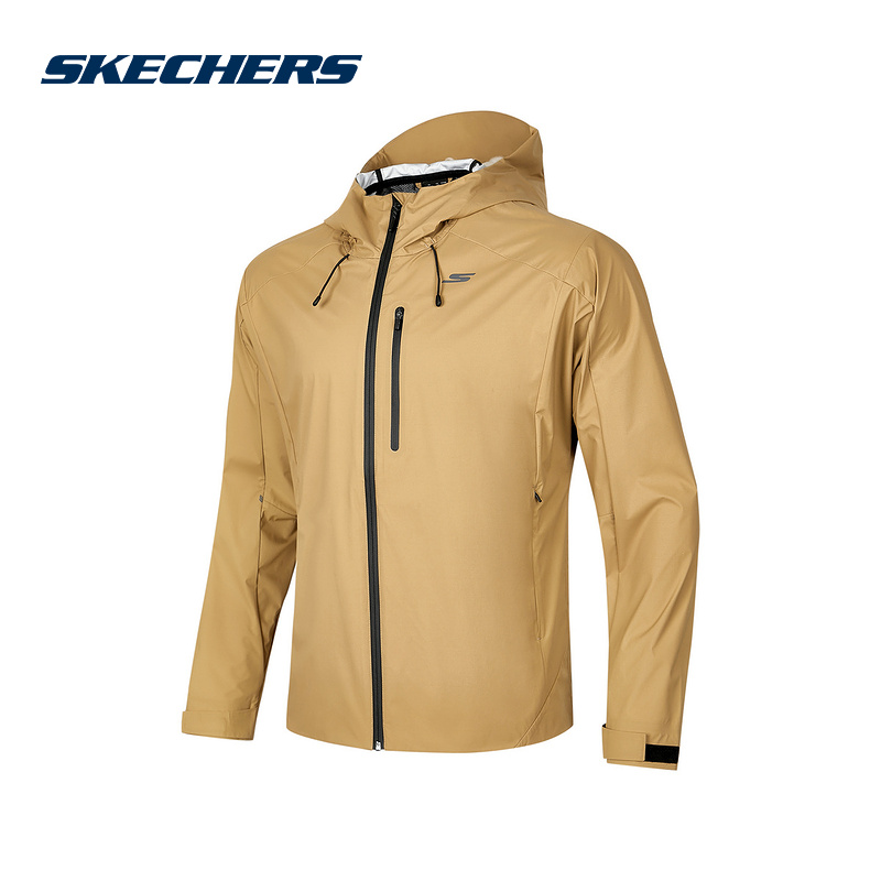 Skechers斯凯奇男夹克冬新款防风透气梭织连帽外套P324M052-05EZ