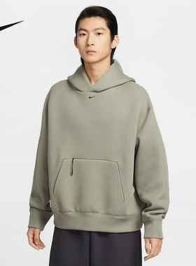 nike耐克纯色卫衣男25春新款INS风刺绣小标连帽套头衫HM9790-320