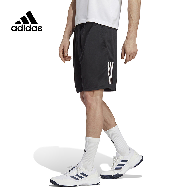 adidas阿迪达斯短裤男夏梭织薄款三条纹跑步速干透气五分裤HR